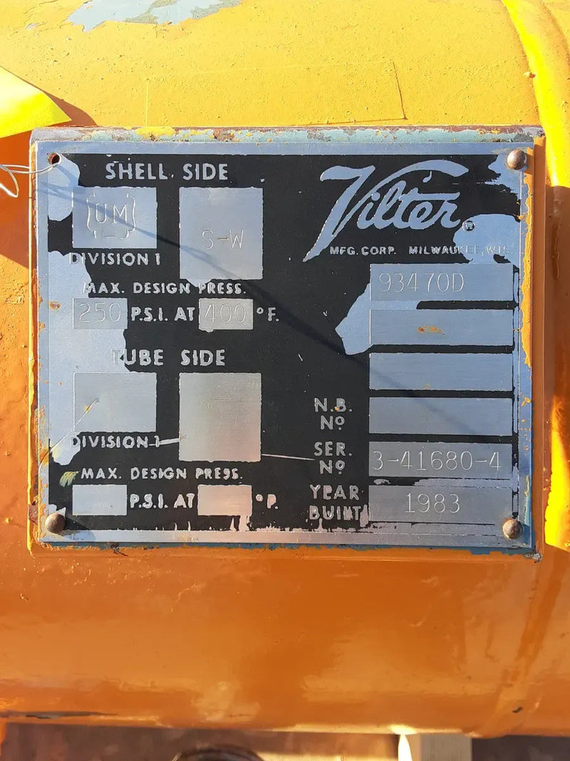 Separador de aceite horizontal Vilter 93470D (15 pulgadas x 30 pulgadas, 23 galones)