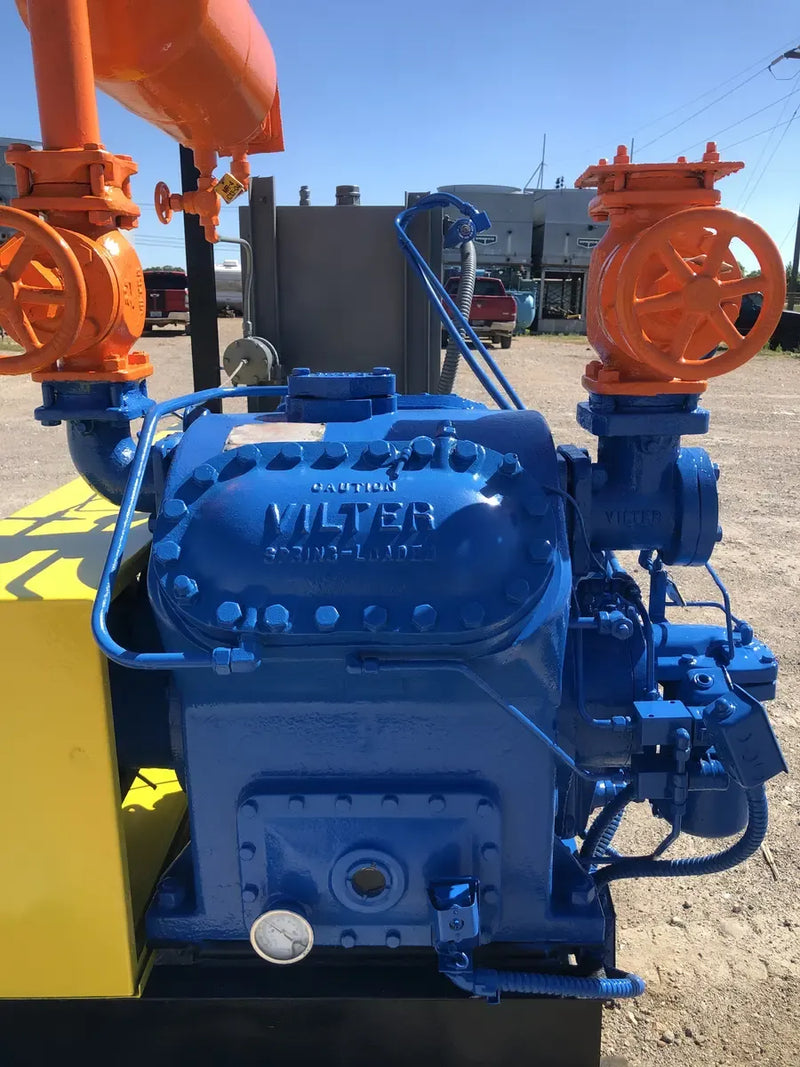 Vilter 454 4 Cylinder Reciprocating Compressor Package (A11K454, 75 HP 460 V, Belt Driven)