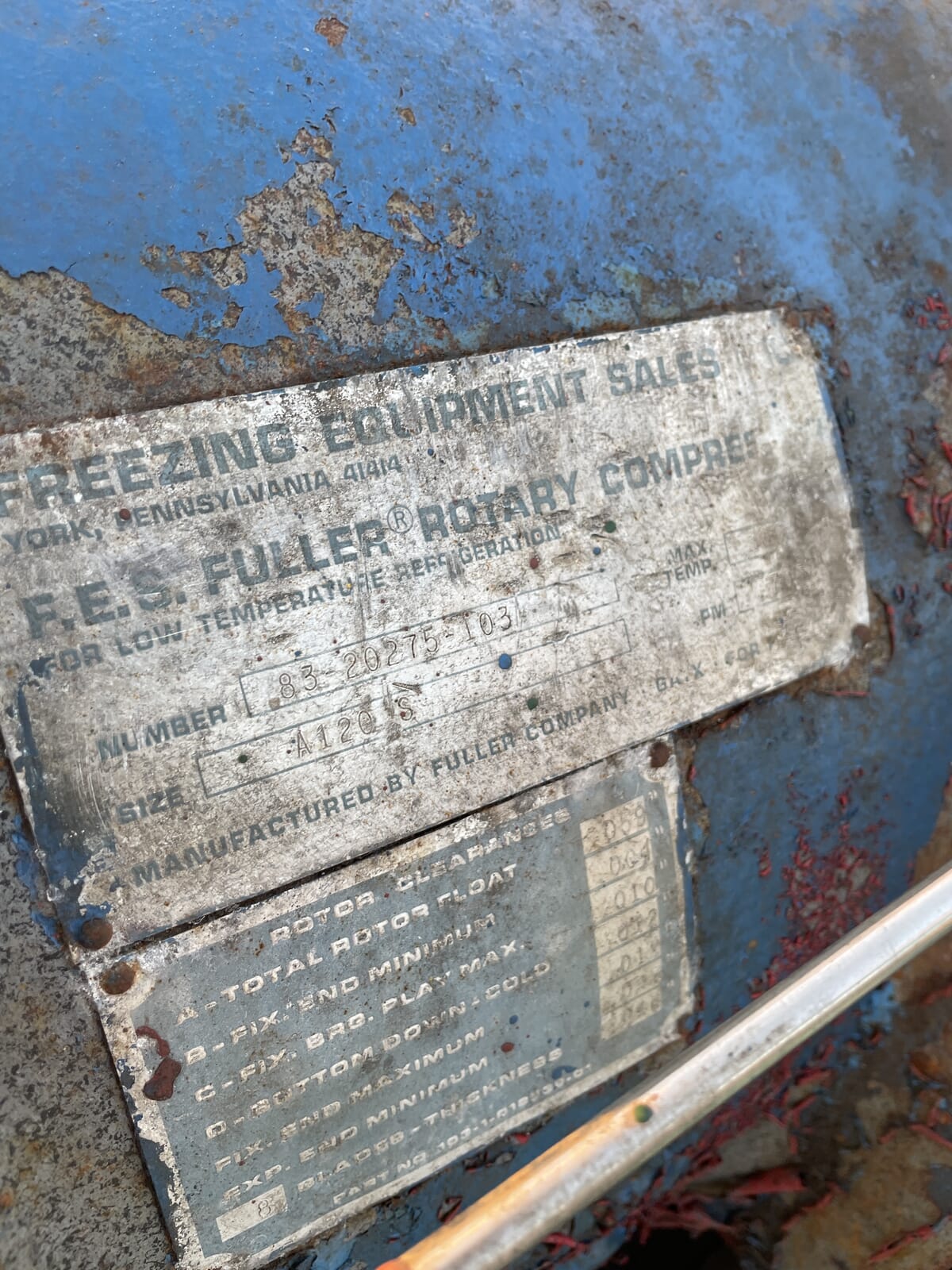 Fuller A-120 Rotary Vane Compressor - Parts Unit