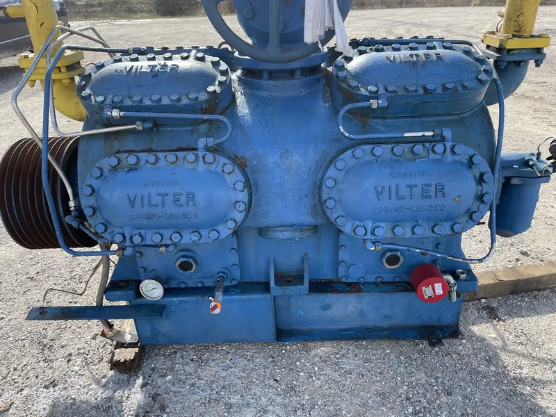 Vilter 4416 16-Cylinder Bare Reciprocating Compressor (200 HP 460 V, Belt Driven)
