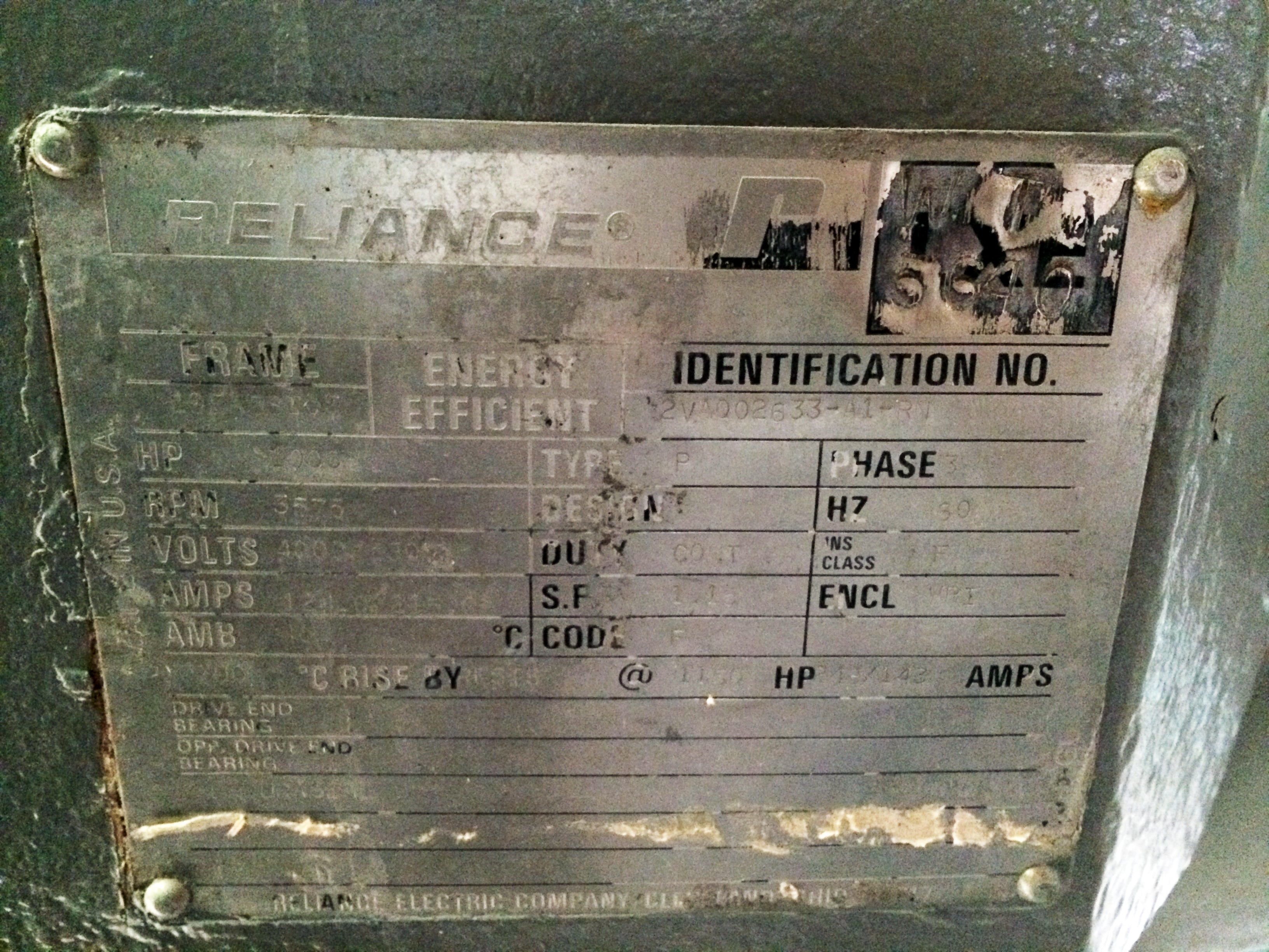 Reliance 4160V Electric Motor - 1000 HP