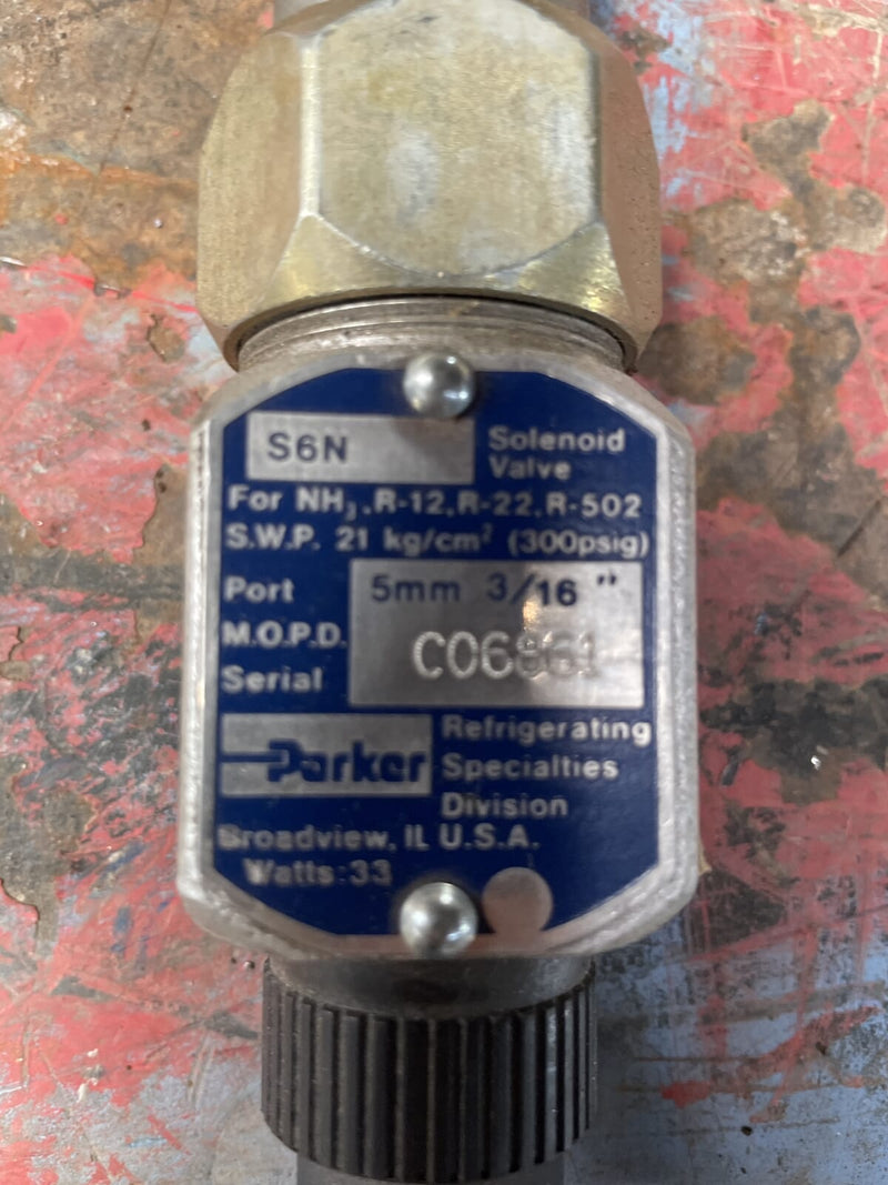Tipo de válvula solenoide Parker S6N (5 mm, 3/16")
