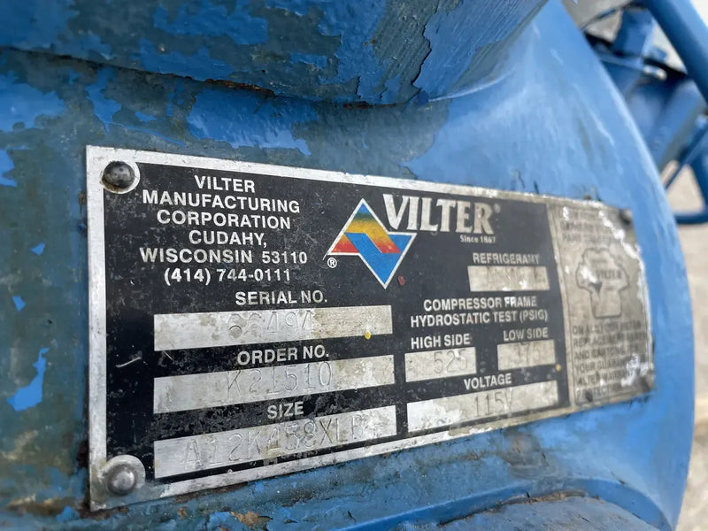 Vilter 458XL 8-Cylinder Reciprocating Compressor Package (150 HP 460 V, Belt Driven)