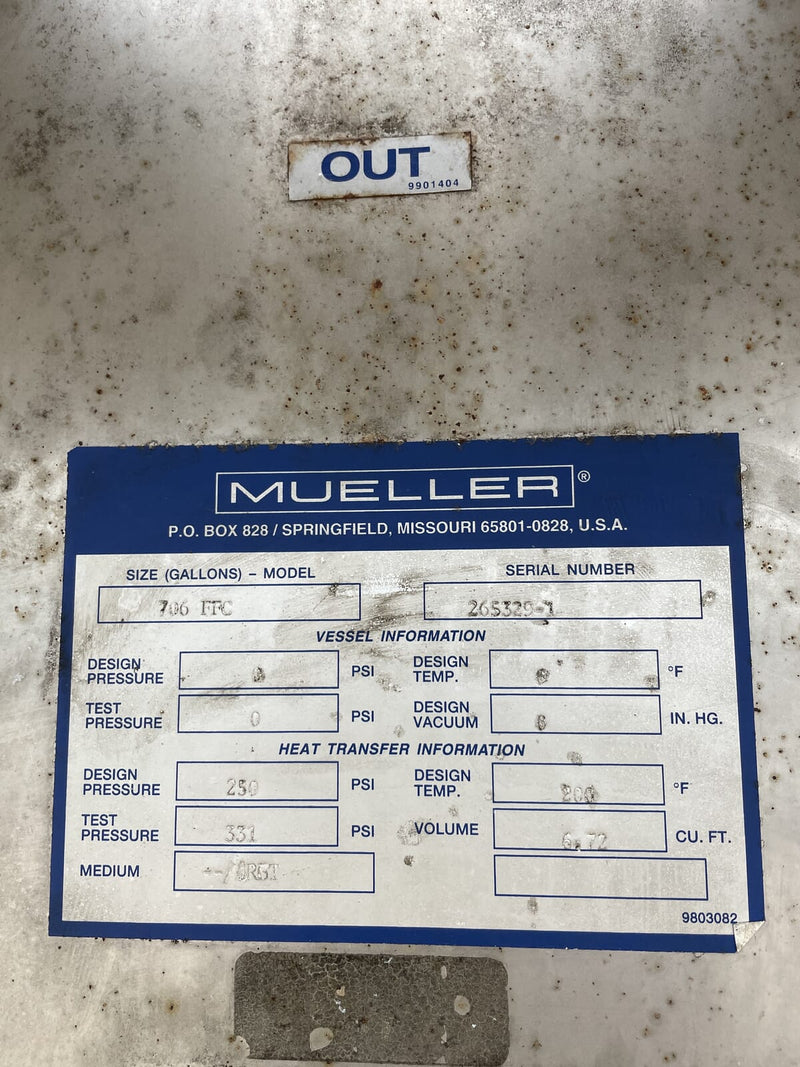 Mueller 706 FFC Plate Chiller (16-98 X 48 Stainless Steel Plates)
