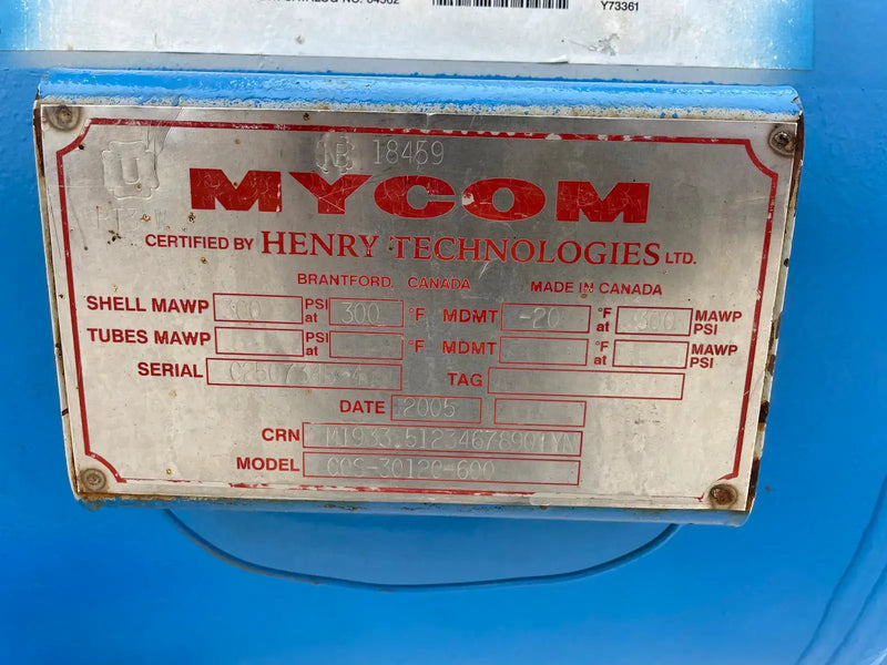 Mycom N200VLD-T-350 Rotary Screw Compressor Package (Mycom 200VLD, 350 HP V, Micro Control Panel)