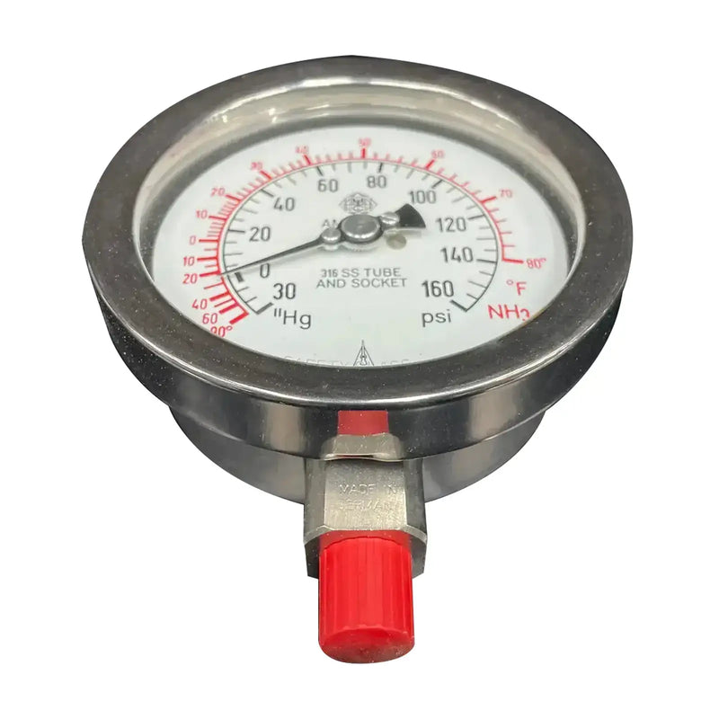 Manómetro de presión de amoníaco McDaniel Controls (1/4" NPT)