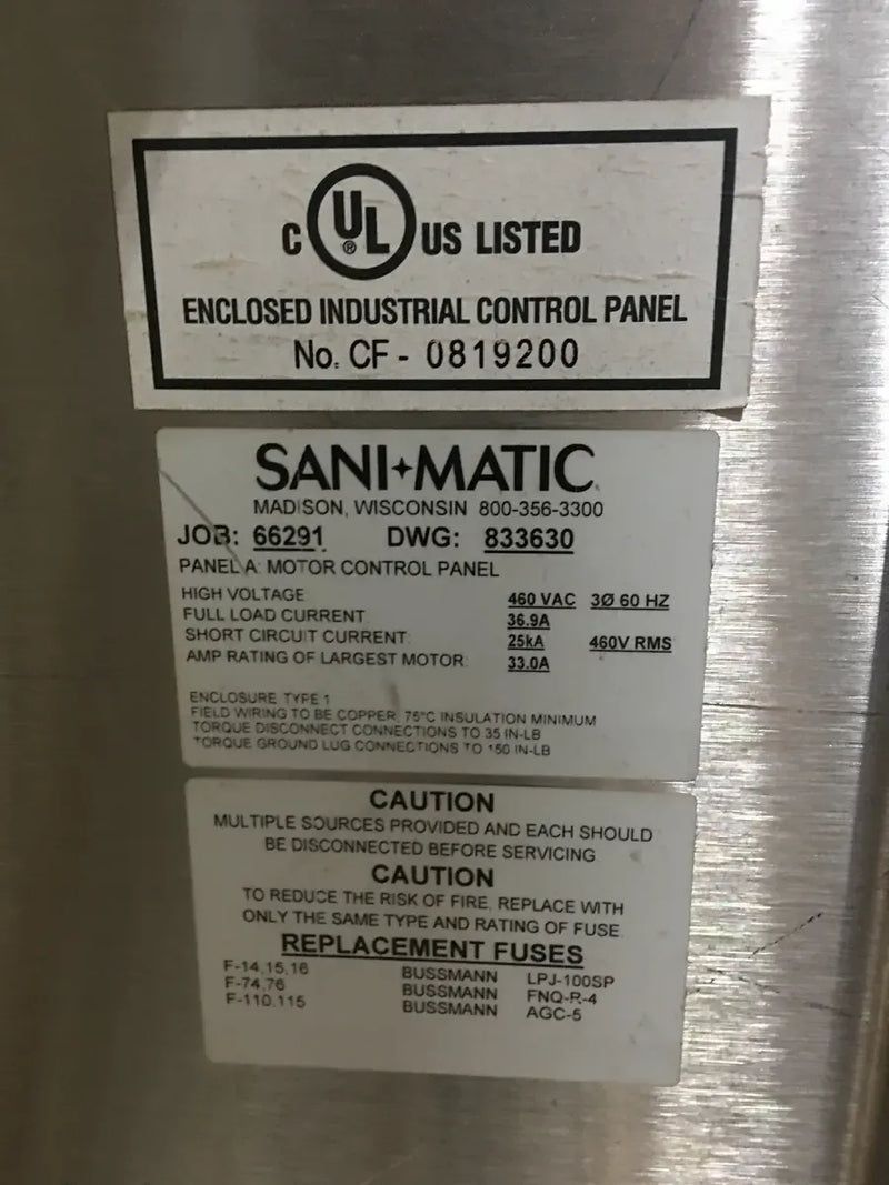 Panel de control micro del compresor de tornillo Sani-Matic 66291