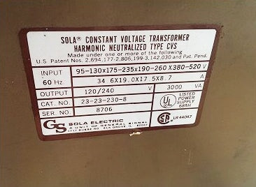 Sola Constant Voltage Transformers Sola Electric 