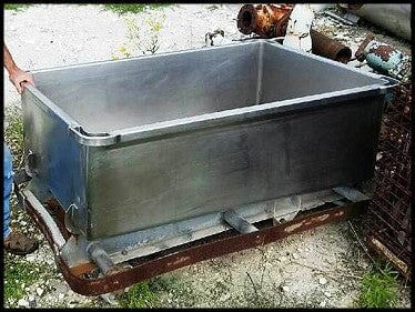 Stainless Steel Rolling Meat Tub / Cart - 150 gallons Not Specified 