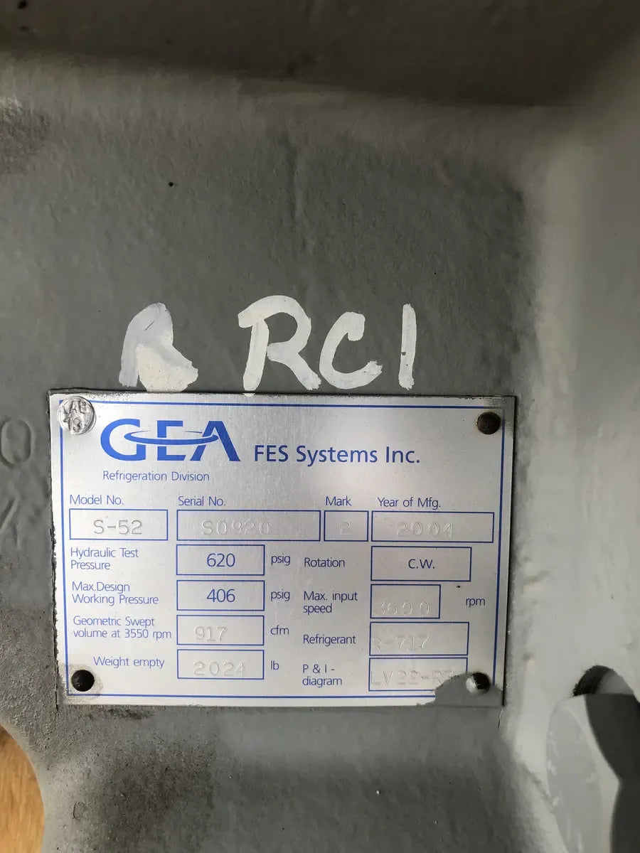 Gea Model R GEA S-52 Bare Rotary Screw Compressor