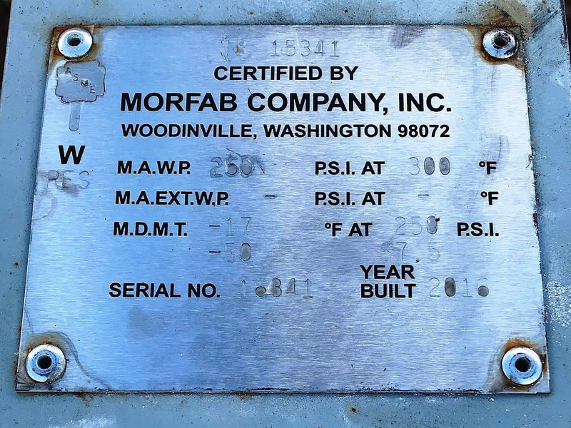 Unused Morfab Horizontal Ammonia Thermosyphon Vessel Morfab Company 