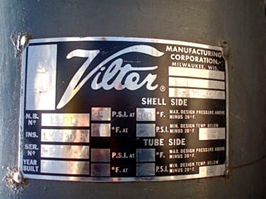 Vilter Vertical Oil Separator Tank- 23 Gallon Vilter 