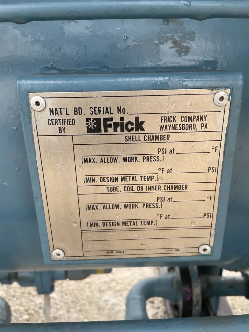Paquete de compresor de tornillo rotativo Frick RWB-II-60 (Frick TDSH163S, 200 HP 460 V, panel de micro control Johnson Controls)