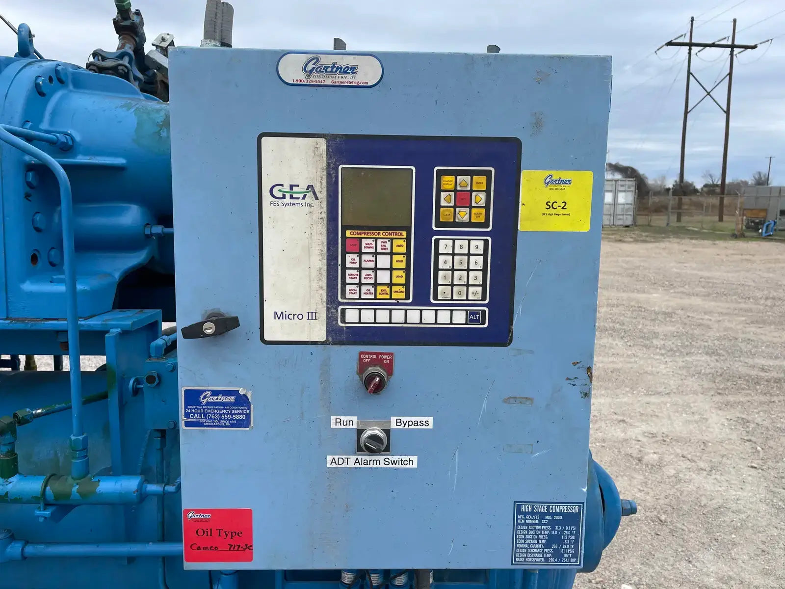 Gea Model R GEA 230GL Rotary Screw Compressor Package (GEA R-52, 300 HP 460 V, Mic