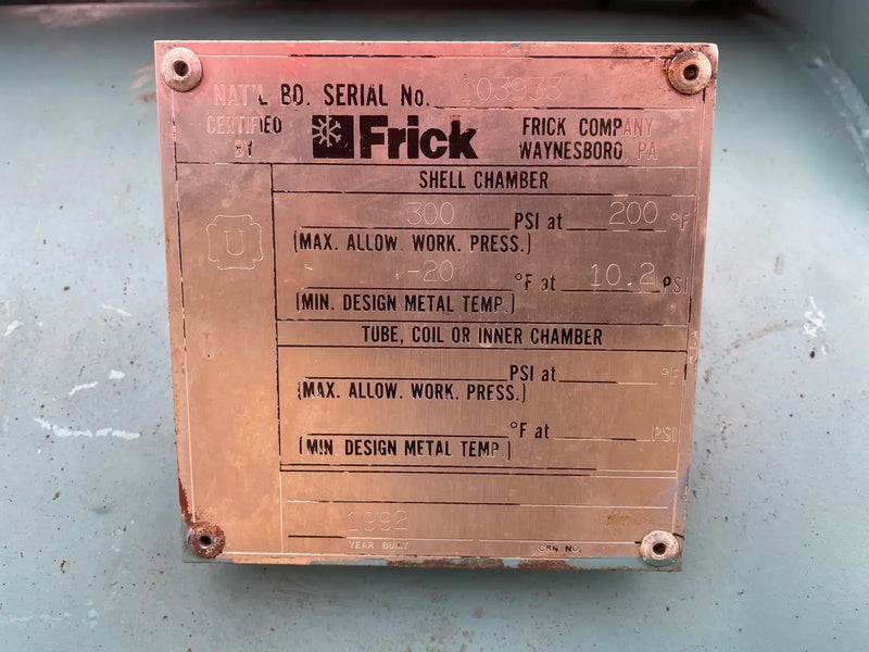 Frick RWB II 222 Rotary Screw Compressor Package (Frick TDSH233L, 500 HP 460 V, Micro Control Panel)